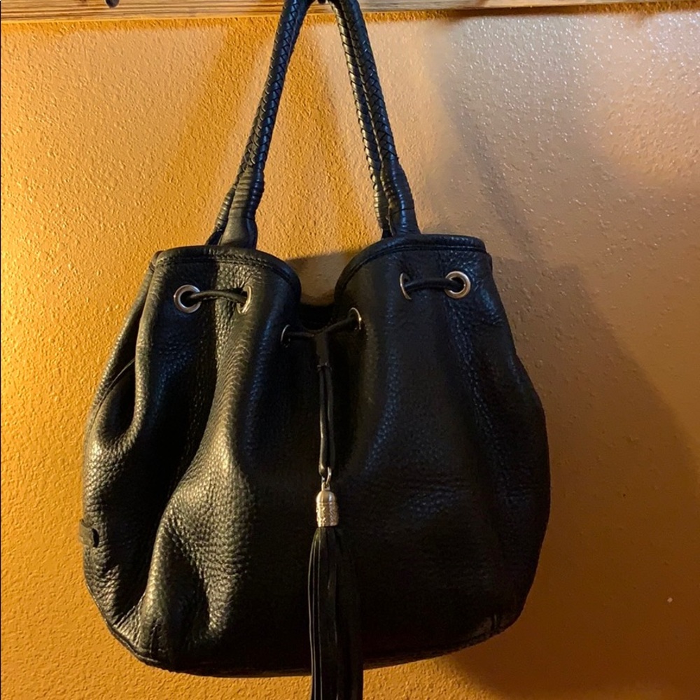 Drawstring Cole Haan leather handbag
